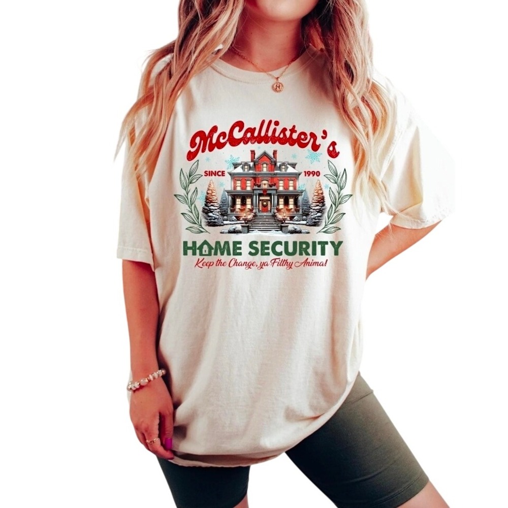Gildan Softstyle Mccallister Home Security Ivory Graphic T-Shirt Xl Home Alone